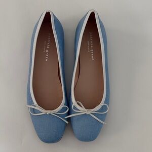 Patricia Green Light Blue Flats with White Trim